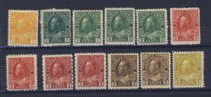 12x Canada WW1 Admirals; #104 to #110 MH F/VF. Guide Value = $295.00