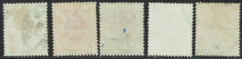 ORANGE FREE STATE 1900 VRI OVERPRINT ON  TREE RANGE TO 5/- RAISED STOPS USED 