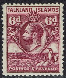 FALKLAND ISLANDS 1929 KGV WHALE AND PENGUIN 6D