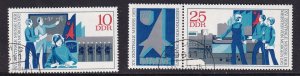 German Democratic Republic   DDR   #1409-1410 cancelled 1972 fair + label