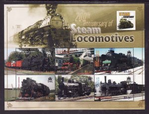 Montserrat-Sc#1106- id7-unused NH sheet-Trains-Locomotives-2004-