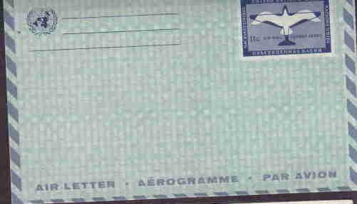 UNITED NATIONS POSTAL STATIONERY AEROGRAMME UNUSED AAE0290