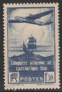 France Scott C16 - SG553, 1936 100th Flight to South America 1f50 MH*