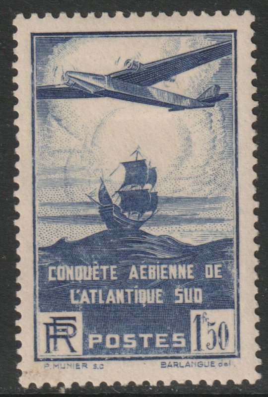 France Scott C16 - SG553, 1936 100th Flight to South America 1f50 MH*