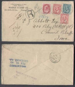 Canada-cover #7644 - 2c(2) + 1c Edwards + 2c Numeral reg'd-York Cty-Toronto