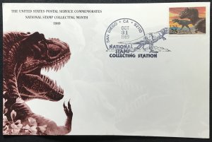 US #2422 MNH Single on Blank Card Dinosaur San Diego Stamp Collecting Month