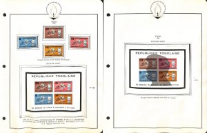 Togo Stamp Collection on 4 Pages, JF Kennedy MNH Sets & Sheets 1962-64