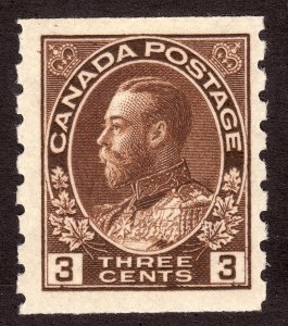 1918 Canada KGV 3¢ coil issue MNH Sc# 129 CV $60.00
