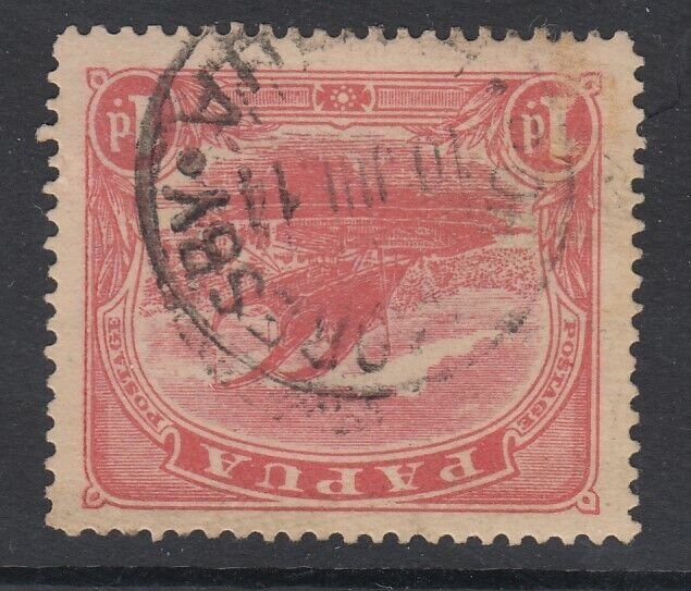 Papua, SG 85w, used Watermark Crown to Right of CA variety