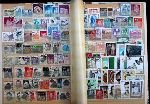 Wordwide Stamp Collection Lot 1000 MNH, MH, Used Vintage Stock Book Album