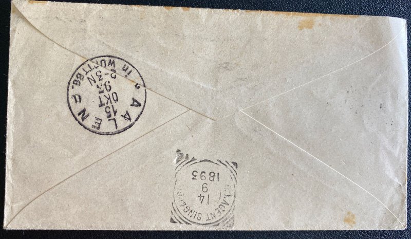 1883 Soeranaja Netherlands Indies Postal Stationery cover To Wurttenberg