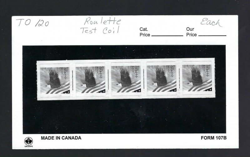 TD120 Test/Dummy  Roulette (Stamp Ventures) Mint NH Strip of 5  (00TD)