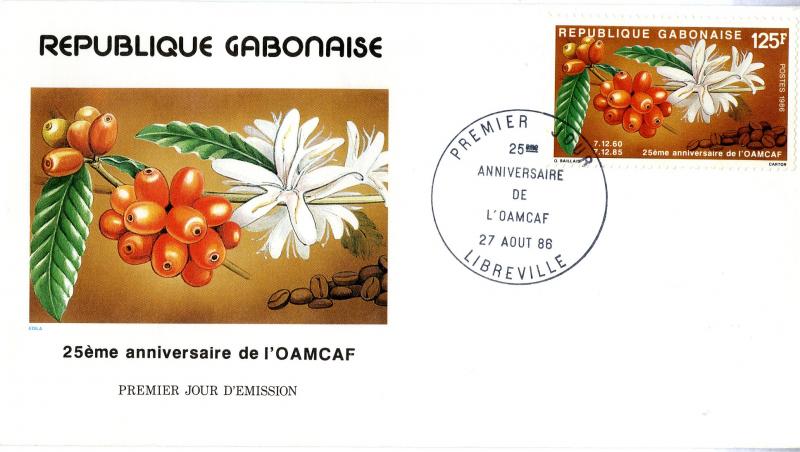 GABON  FDC #598 BIN $3.50 FLOWERS