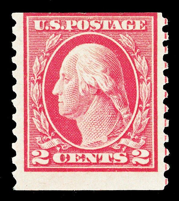 Scott 444 1914 2c Washington Coil Issue Mint Fine OG Hinge Mark Cat $50