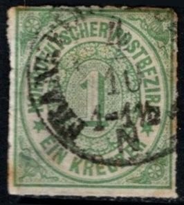 1868 North German Confederation Postal District Scott #- 7 1 Kreuzer Used