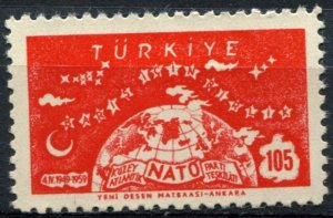 Turkey Sc#1436 MNH, 105k red, NATO, 10th Anniversary (1959)