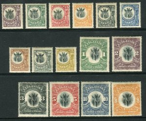 TANGANYIKA-1922-24 Giraffes.  A lightly mounted mint set to £1  Sg 74-88