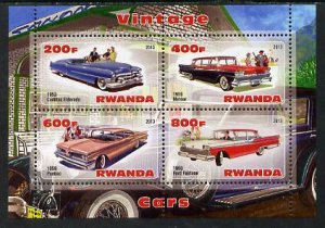 RWANDA - 2013 - Vintage Cars #2 - Perf 4v Sheet - MNH - Private Issue