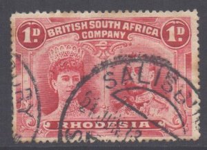 Rhodesia Scott 102b, 1910 George V 1d Perf 15 used