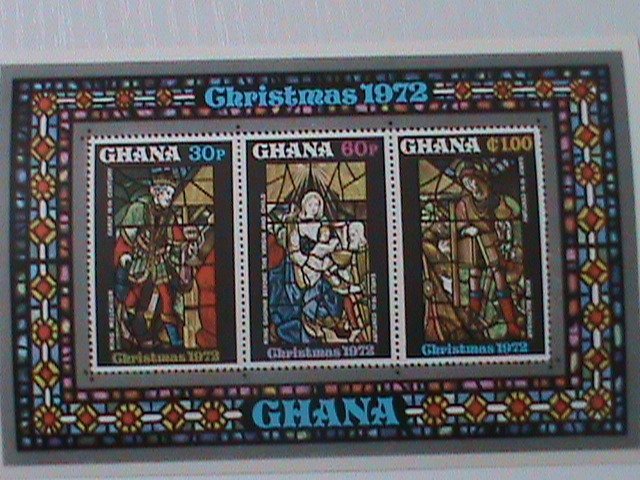 ​GHANA-1972- CHRISTMAS SHEET'1972 -GLASS WINDOWS ARTS-S/S  - MNH -VERY FINE