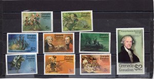 GRENADA GRENADINES 1975 PAINTINGS/AMERICAN BICENTENNIAL 9 STAMPS & 8 SHEETS MNH