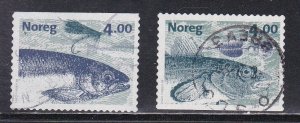 Norway # 1215-1216, Salmon & Cod Fishing, Used