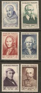 France B276-81 Mi 965-70 MLH VF 1953 SCV $56.00