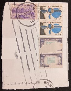 DM)2000, U.S.A, LETTER FRAGMENT WITH STAMPS, CENTENARY OF THE FOUNDING O