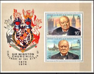 Falkland Islands 1974 Centenary of the Birth Sir Winston S. Churchill S/S MNH