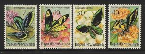 Papua New Guinea Butterfies set sc# 415 - 418 MNH