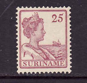 Surinam-Sc#101-unused no gum as issued 25c red violet Queen Wilhelmina-1913-31-