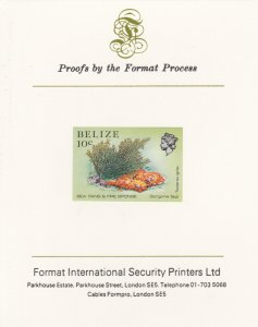 BELIZE 1984 MARINE LIFE imperf on FORMAT INT PROOF CARD