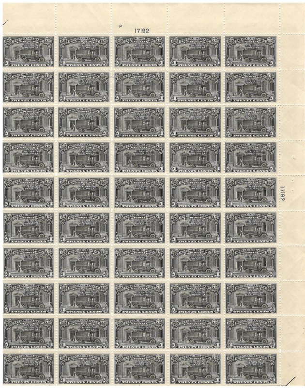 #E14 – 1925 20¢ Post Office Truck Special Delivery – MNH OG Sheet