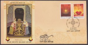 INDIA - 2017 INDIA CANADA JOINT ISSUE 2V FDC AMRITSAR CANCELLATION