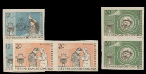 Vietnam - North #211-213, 1962 Visit By Titov, imperf. set of three in pairs,...