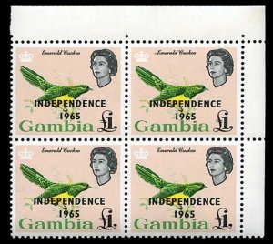Gambia #193-205 (SG 215-227) Cat£72, 1965 Independence, complete set in bloc...