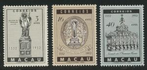 Macau Macao Scott 365-367 MH* St. Francis Xavier 1952 set