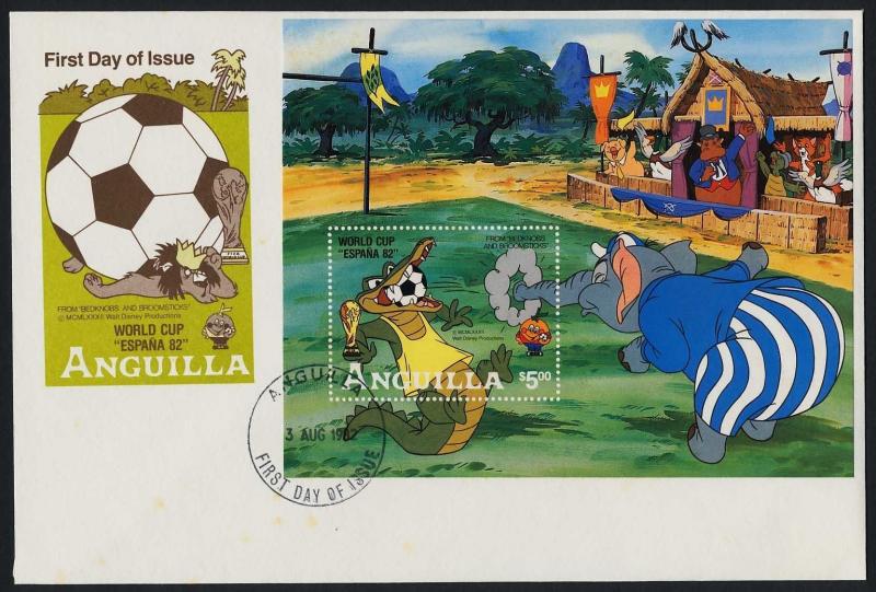 Anguilla 492-501 on FDC's Disney, Sports, World Cup Soccer