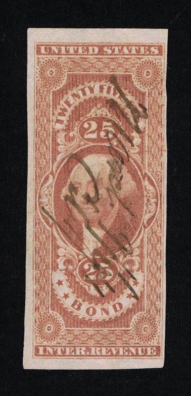 GENUINE SCOTT #R43a F-VF 1862-71 RED 1ST ISSUE BOND IMPERFORATE #18199