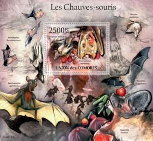 COMORES 2011 SHEET BATS CHAUVES SOURIS MORCEGOS FRUITS FRUTOS WILDLIFE cm11107b