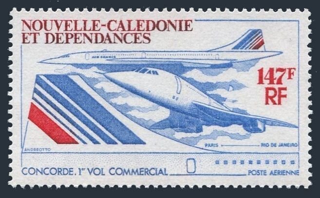 New Caledonia C129,MNH.Michel 572. Concorde,1st commercial flight,1976.