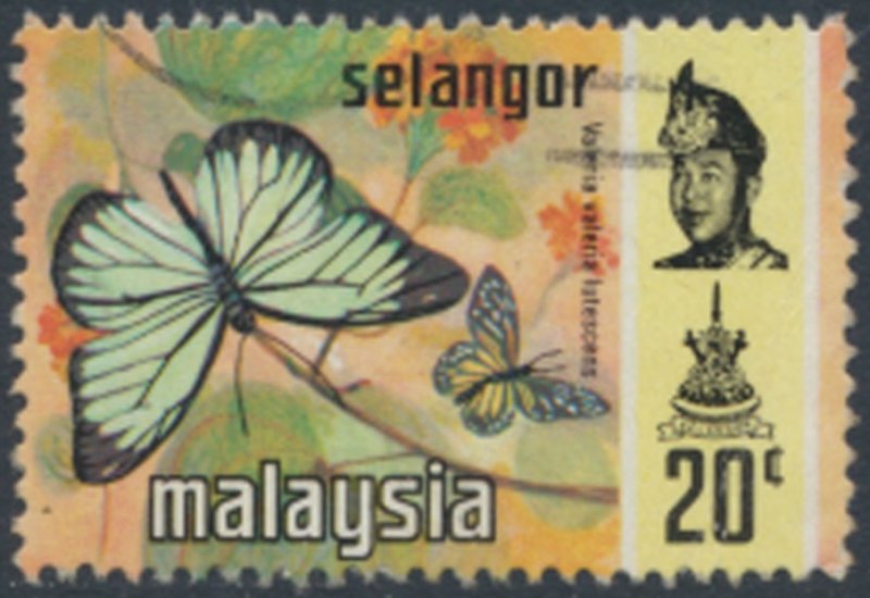 Selangor  Malaya  SC#  134 Used  Butterflies  see details & scans