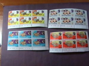 SEYCHELLES # 237-240-MINT/NEVER HINGED-COMPLETE SET OF PLATE # BLOCKS of 6--1967