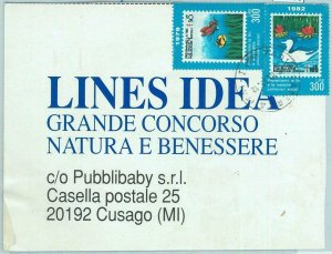 67533 - ITALY - Postal History - LABELS on CARD passed through post - BIRDS 1991