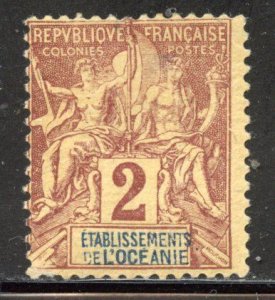 French Polynesia # 2, Mint Hinge Remain.