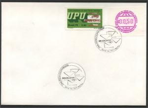 BRAZIL, RARE FRAMA STAMP FROM 1979 ON COVER + ANOTHER STAMP