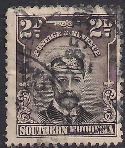 Southern Rhodesia 1924 - 29 KGV 2d Black & Purple Grey used SG 4 ( T218 )