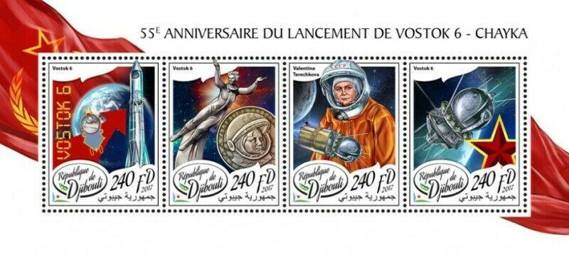 Djibouti - 2018 Vostok 6 Anniversary - 4 Stamp Sheet - DJB18118a