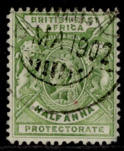 BRITISH EAST AFRICA QV SG65, ½a yellow-green, FINE USED.