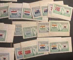 KOREA # 132-173 &154a-155a--MINT/NH-COMPLETE SET (44 STAMPS)--FLAGS --1951
